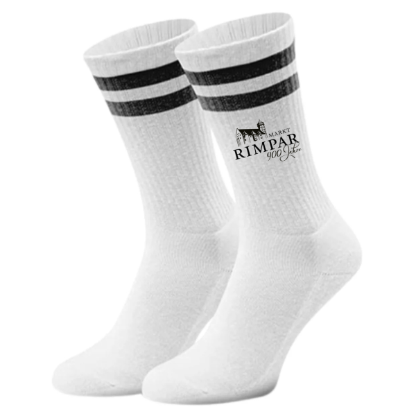 Socken Weiß mit schwarzen Streifen und SVS Logo-Copy