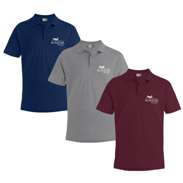 Premium Herren Polo Shirt Light Grey, Navy oder Burgundy mit Logo