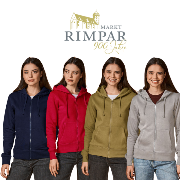 Premium Damen Hoody Jacket Light Grey, Navy, Olive, Fire Red mit Logo