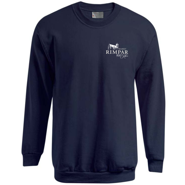 Premium Herren Sweater Light Grey, Navy, Fire Red mit Logo