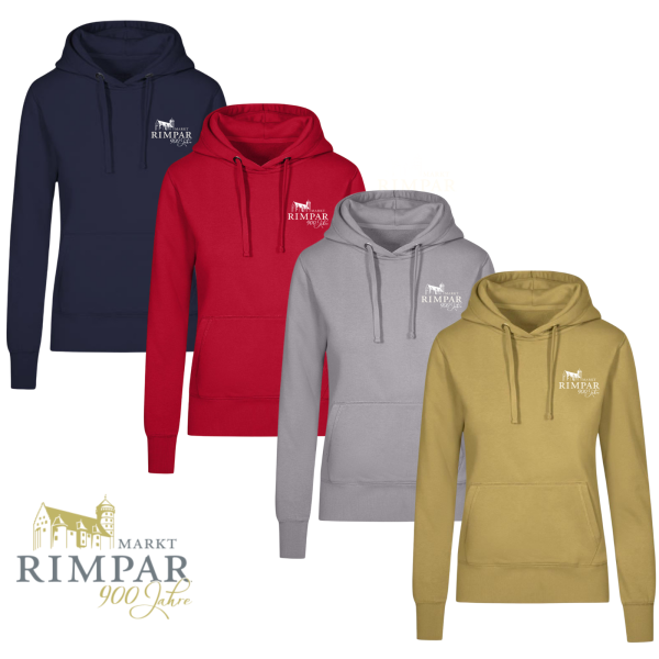 X.O. Damen Hoody Sweater Light Grey, Navy, Olive, Fire Red mit Logo