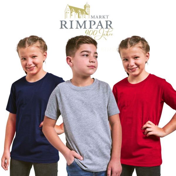 Premium Kids T-Shirt Sports Grey, Navy oder Fire Red mit Logo