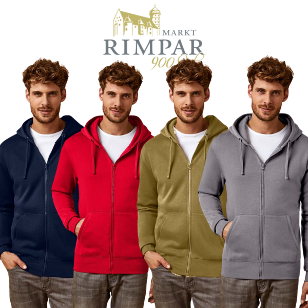Premium Herren Hoody Jacket Light Grey, Navy, Olive, Fire Red mit Logo