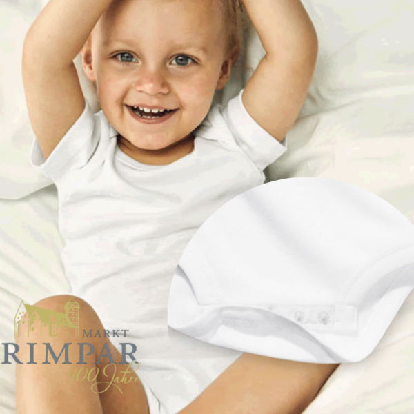 Organic Baby Bodysuit weiß mit Logo